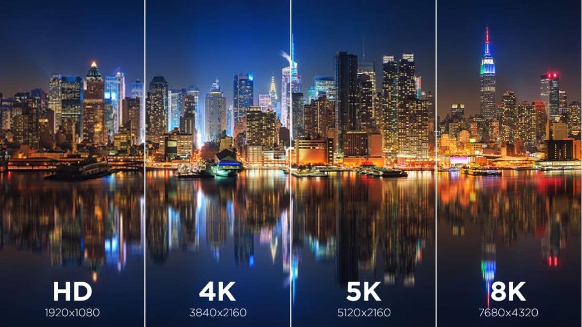 So sánh loại màn hình máy tính 4K với màn hình 8K