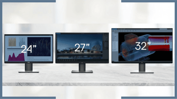 So sánh loại màn hình máy tính 4K theo kích thước 24 inch, 27 inch, 32 inch, 40 inch
