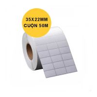 Giấy in nhiệt /giấy in tem 3 tem 35x22 30m